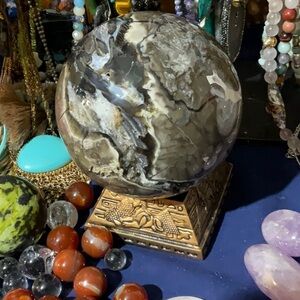 Rare Big Boy Valcano Agate Sphere!